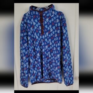 Iceburg Blue Heart Patterned Fleece Pullover